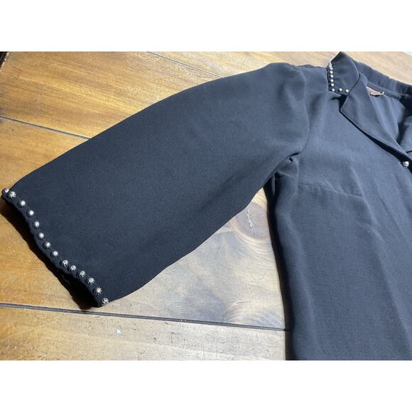 Double D Ranch Western Studded Button Up Black Size large - Picture 3 of 11